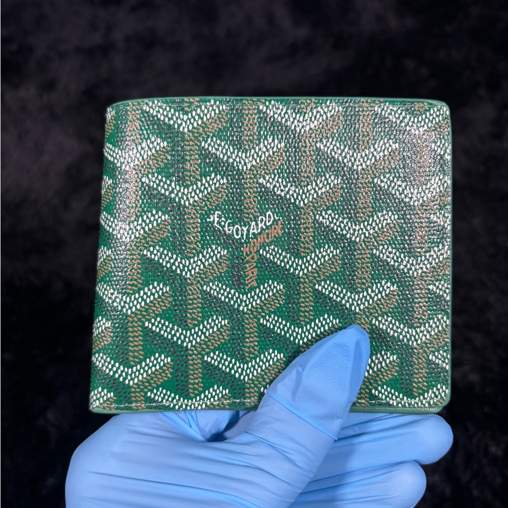 Green and White Monogram Designer Leather Luxury Wallet